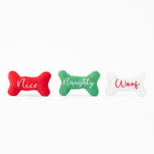 Load image into Gallery viewer, ZIPPY PAWS HOLIDAY BURROW NAUGHTY/NICE STOCKING