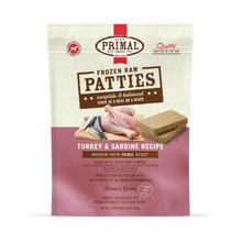 Load image into Gallery viewer, PRIMAL TURKEY/SARDINE PATTIES DOG 6LB
