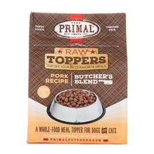 Load image into Gallery viewer, PRIMAL RAW TOPPERS BUTCHER'S BLEND PORK DOG 2LB
