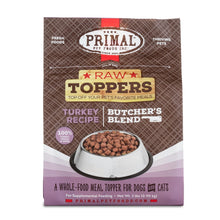 Load image into Gallery viewer, PRIMAL RAW TOPPERS BUTCHER'S BLEND TURKEY DOG 2LB
