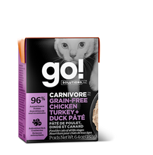 Load image into Gallery viewer, GO CAT CARNIVORE GRAIN FREE CHIC/TURK/DUCK TETRA 181G

