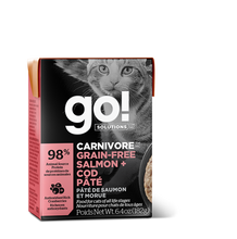 Load image into Gallery viewer, GO CAT CARNIVORE GRAIN FREE SALMON/COD TETRA 181G
